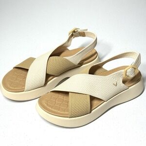 VIVAIA Sandals Womens 10.5 Kara AdaptAll Sport Sandal Ivory Nude Arch Support 42